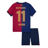 Camiseta Barcelona Raphinha Belloli #11 Primera Equipación Replica 2024-25 para niños mangas cortas (+ Pantalones cortos)